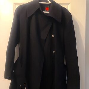 Boss Black Trench Coat with Wide Collar and Comfortable Fit